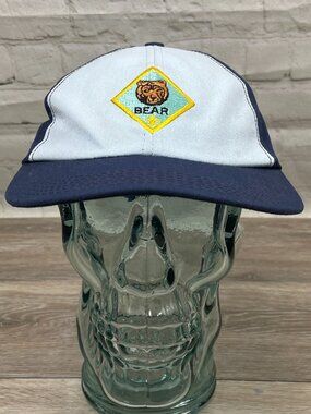 VINTAGE MADE IN AMERICA CUB SCOUT BEAR SNAPBACK HAT CAP SIZE S/M
